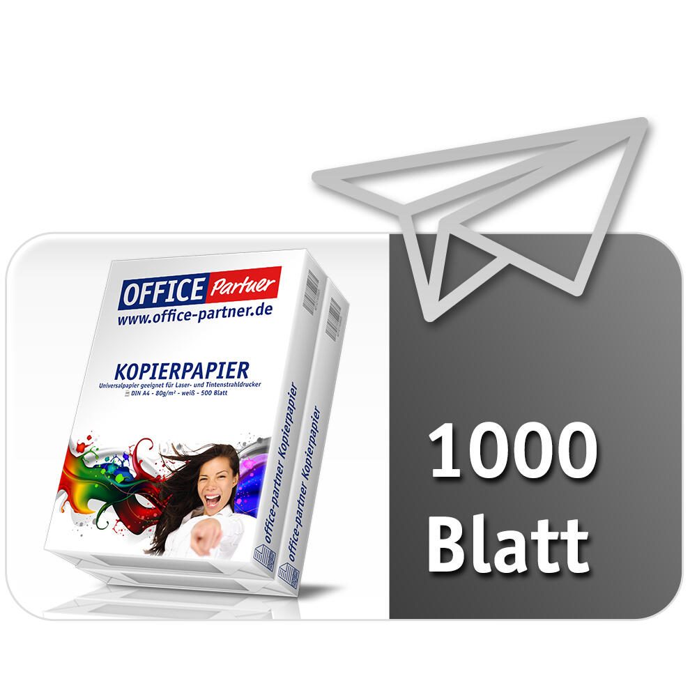 OFFICE Partner Premium Kopierpapier, weiß - DIN A4 80g/m² - 1.000 Blatt OFFICE Partner Premium Kopierpapier, weiß - DIN A4 80g/m² - 1.000 Blatt